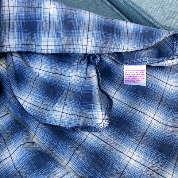 Blue Plaid Tunic Top legging length with pockets - Picture 8 of 11